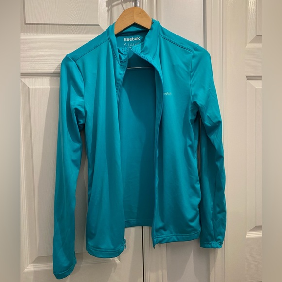 Teal Reebok sports full zip jacket/sweater in small with pockets - Picture 3 of 6